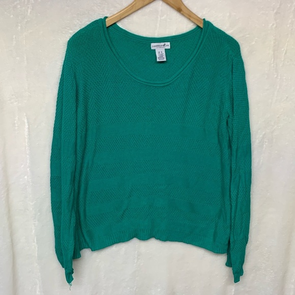 Caribbean Joe Green Sweater - Picture 1 of 7